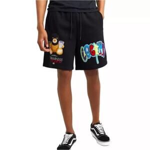 Reason Clothing Men's Legend Chenille Patch Shorts-Black Size Medium NWT